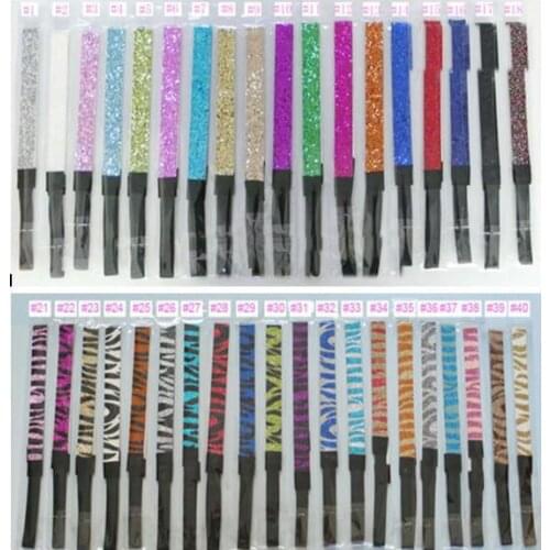 3/4'' Glitter headbands for girl softball headbands popular sparkle headbands 32colors in stock Mix styles