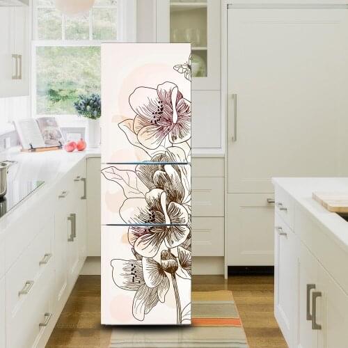 3D Fridge Sticker Refrigerator Wrap Freezer Skin Door Cover Wallpaper Kitchen Home Decoration Accessories Modern 3d Wall Sticker