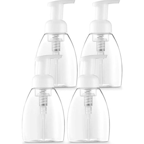 250ml Foaming Soap Dispenser Refillable Pump Bottles for Castile Liquid Soap BPA Free - 4 Pack