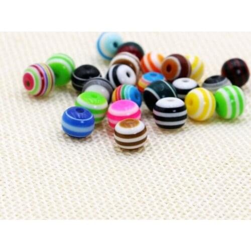 8mm Mixed Colors Round Shape Acrylic Screw thread Colorful Loose Beads For Jewelry Making Accessories 40pcs/lot