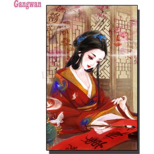 Diamond Painting Chinese painting Diamond Mosaic Ancient talent Diamond Embroidery woman Picture of Rhinestone Full Square round