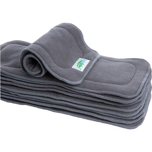 AnAnBaby Bamboo Charcoal Diaper Inserts 4 Layer for Baby Nappies Absorbent Insert Reusable Washable Size 35cm*14cm 5pcs/Pack