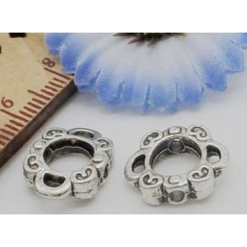 Free Ship 200Pcs Tibetan Silver Big Hole Spacer Beads For Jewelry Making 11x14mm hole 5mm