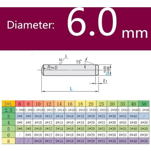 Cylindrical pin locating pin solid pin optical axis Needle roller ball bearing 10pcs diameter 6.0mm