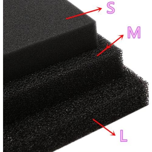 Activated Carbon Filtration Foam Pad Filter Aquarium Square Biochemical Filtration Sponge Sheet S/M/L hole C42