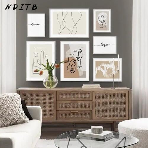 Geometric Abstract Graphics Canvas Painting Vintage Art Print Nordic Line Drawing Poster Gallery Wall Picture Modern Home Decor