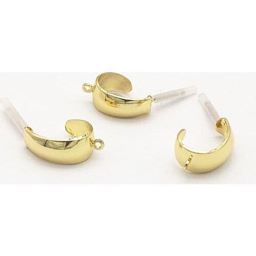 New Arrival!22x8mm 100pcs Zinc Alloy Curved Shape Ear Stud for Handmade Necklace/Earring DIY Parts,Jewelry Findings & Components
