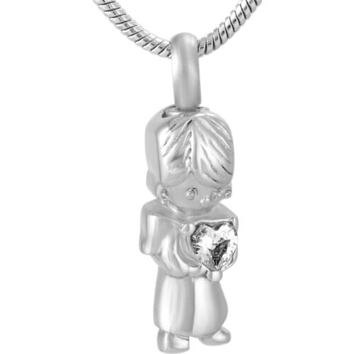 IJD9650 Loss Of Child&Son Cremation Urn Heart for Ashes Heart Urn Locket Pendant In Memory of Loved One Bereavement Jewelry