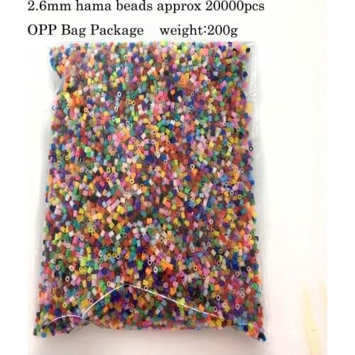 2.6mm Hama Beads (20000pcs+1 Template+3 Iron Paper+2 Tweezers)Mini Hama Fuse Beads Diy Kids Educational Toys Unisex EVA