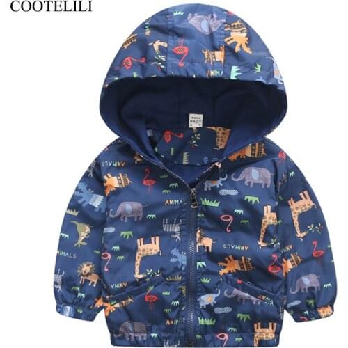 COOTELILI 80-120cm Kawaii Animal Baby Boys Jacket Windbreaker Children Spring Baby Coat Fashion Outerwear & Coats Kids Clothes