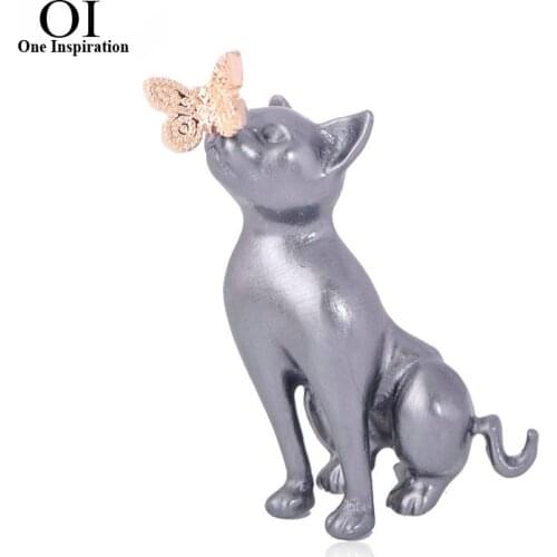 OI Lovely Cat Brooch Enamel Pin For Children Daily Going Out Decoration Accessories Lapel Coat Bag Ornaments