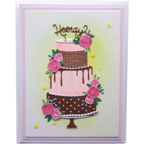Birthday Cake Metal Cutting Dies Stencil DIY Scrapbooking Album Stamp Paper Card Embossing Crafts Decor