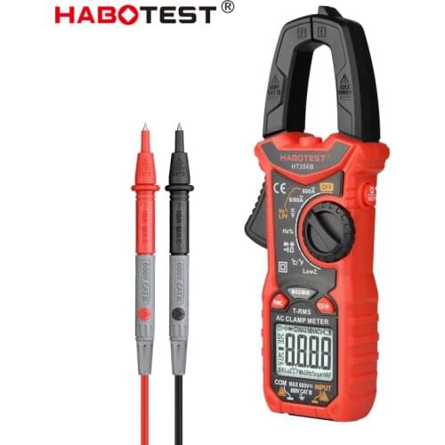 Habotest HT206B Digital Clamp Meter True Rms Capacitance Hz Ohm Frequency Temp Pinza Amperimetrica Multimeter Clamp Tester