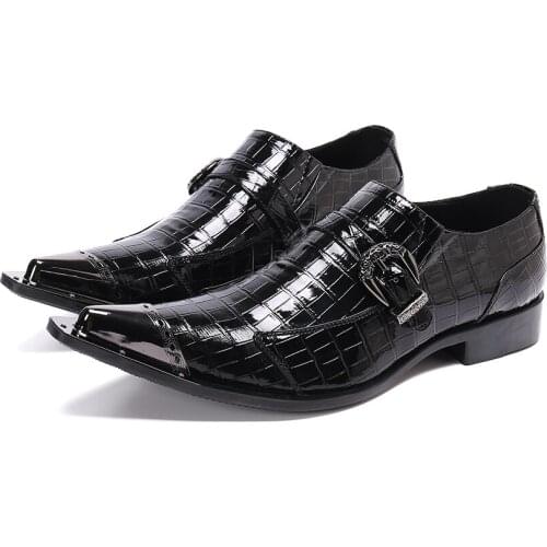 Italian New Dress Men Shoe Genuine Leather Designer Oxford Shoe For Men Formal Wedding Office Brogue Business Shoes Black Blue