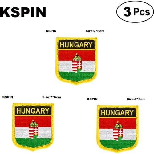 Hungary Shiled Shape Flag Patches National Flag Patches For Cothing DIY Decoration