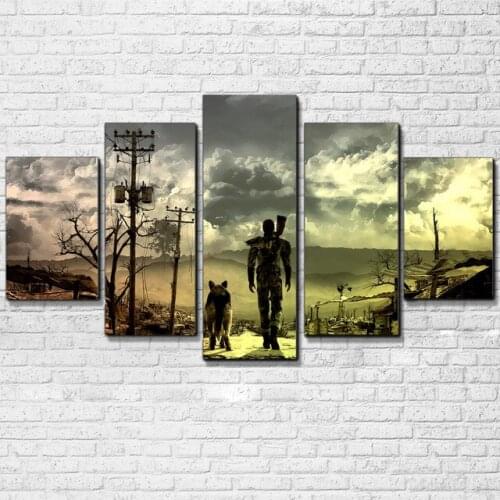 Wall Art HD Print FALLOUT V2 Game Canvas 5 Piece Wall Art Canvas Painting For Canvas Wall Art For Living Room Modern Decorative