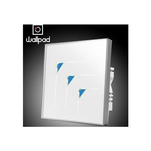 Luxury 3 gangs 1 way White Crystal Glass touch wall switch,Wallpad LED light switch touch 110V~220V, Smart home Free Shipping