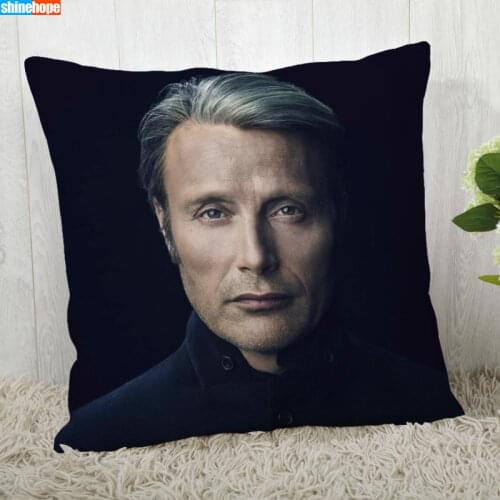 Mads Mikkelsen Pillow Cover Customize Pillowcase Modern Home Decorative Pillow Case For Living Room 45X45cm,40X40cm A2020.7.2