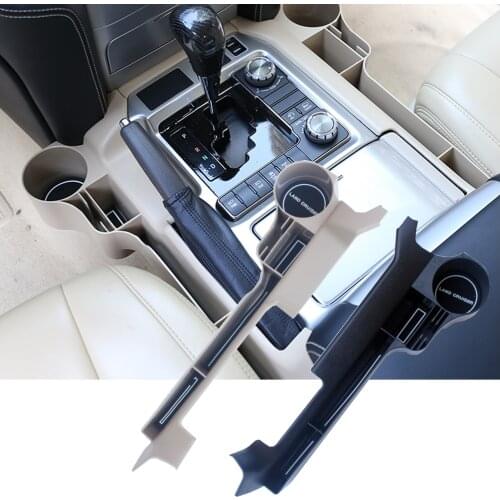 NEW ARRIVAL 2016 2017 2018 2019 2020 Car Interior Cup Holder With Mat Seat Crevice Storage Box For Toyota Land Cruiser 200