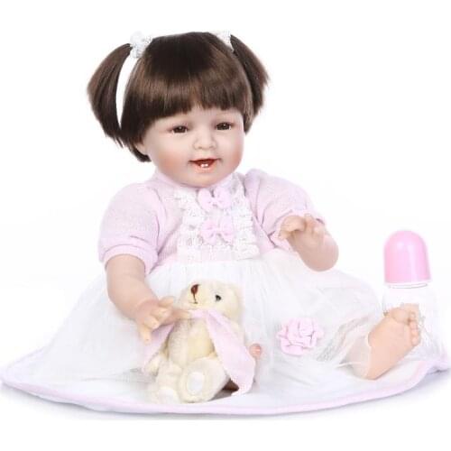 NPK Reborn Baby Doll Realistic Soft silicone Reborn Babies Girl 22 Inch Adorable Bebe Kids Brinquedos boneca Toy