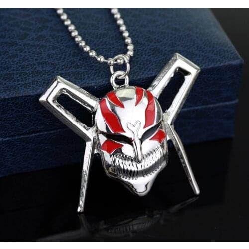 BLEACH Kurosaki Ichigo Mask Necklace Anime Jewelry Beads Chain Pendants Necklaces