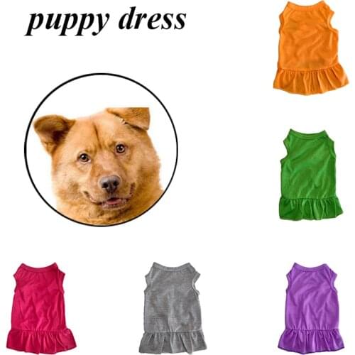 Cute Cat And Dog Ruffle Dress Solid Color Dress Soft Comfortable Clothes Breathable Japanese And Korean Style Dress Durable