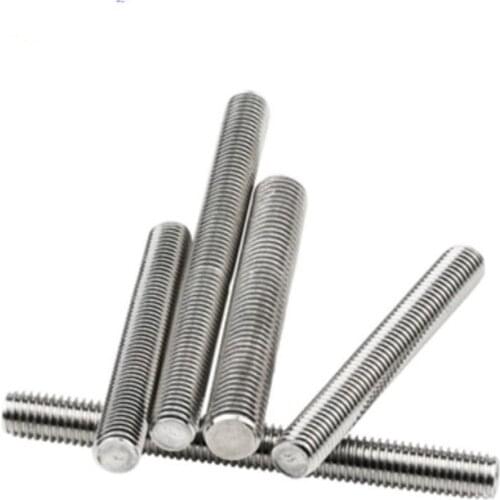 Threaded rod free shipping M2/2.5/3/4/5/6/8/10/12x250mm 304 Stainless Steel Fully threaded rod Fasteners Silver Tone