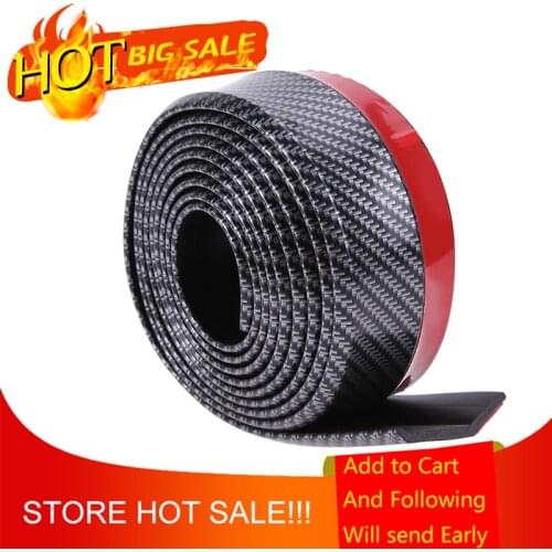 VODOOL Soft Carbon Fiber Car Rubber Bumper Strip Outside Bumper Front Lip 60/65mm Width 2.5m length Car Bumper Strip Car Styling