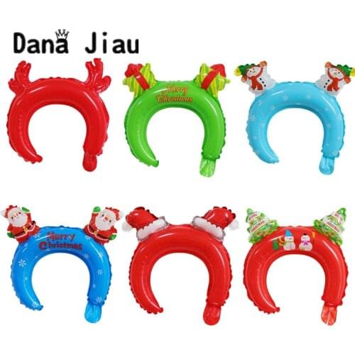 Danajiau Christmas Head Hoop Balloon Happy new year Merry Christmas Santa Claus Hair Band Snowman Tree decoration air ball toy