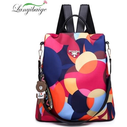 Summer Hot Sale Multifunctional Anti-Theft Backpack Girl Oxford Shoulder Bag High Quality Large Capacity Travel School Bag 2021