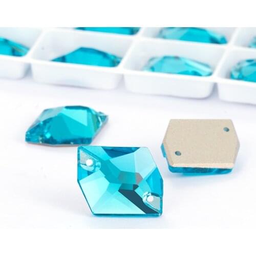 Blue Cosmic Glitter Crystal K9 Glass Sew on Rhinestone Jewelry Pointback for Craft Glue on Clothing Garment Dress Decoration