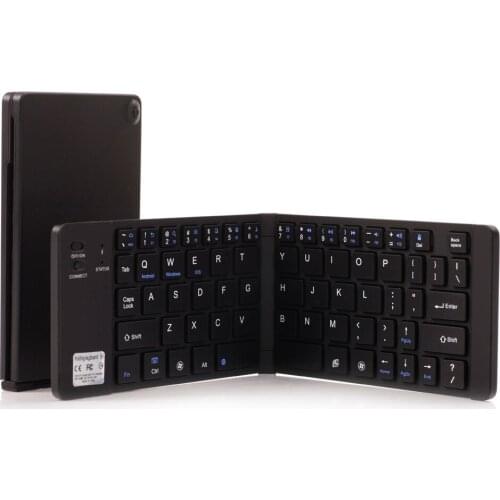 Folding Wireless Keyboard 66 Keys Mini Keyboard with Stand for Phone/Tablet/Laptop Multi-functional Stand Board