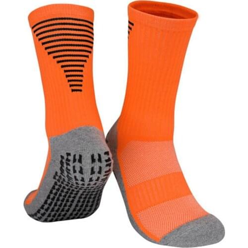 Mens Mid-Tube Nylon Cotton Comfortable Towel Bottom Non-Slip Sports Training Socks Adult Non-Slip Football Sports Socks