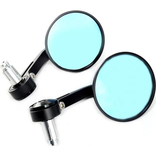1 Pair Motorcycle rear view mirror Black 7/8" 22mm Round CNC motorcycle side mirror bar end motorbike Modification Accessories
