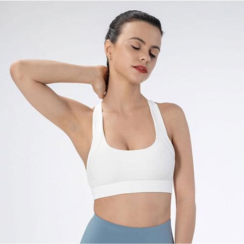 Women Breathable Sports Bra Absorb Sweat Shockproof Padded Sports Bra Top Athletic Gym Running Fitness Yoga Sports Tops