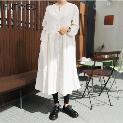 2020 spring summer new shirt style korean trendy Dress famale Loose Single breasted long sleeve dress high quality V479