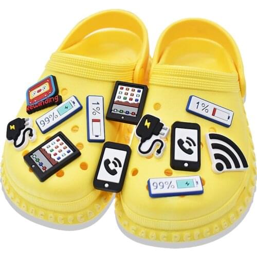 10pcs PVC Shoe Charms Electronic Icons Shoe Decoration Accessories Garden Shoe Charm for Kids Party Gift