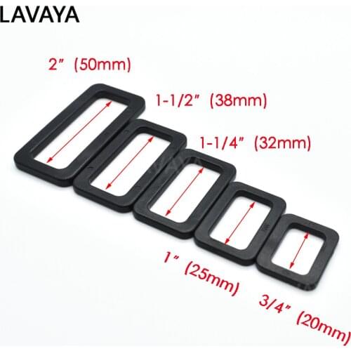 2pcs Plastic Loops Looploc Buckles Rectangle Rings Backpack Straps Webbing Bag Parts Webbing Size 20mm 25mm 32mm 38mm 50mm Black