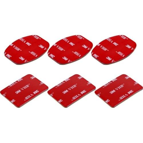 3 Flat 3M VHB Adhesive Pad Stickers + 3 Curved 3M VHB Adhesive Pad Stickers for GoPro HERO6 /5 Session 4 Session 3