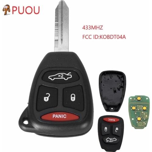 4 Buttons Fob For Dodg/Chrysler/Jeep Dakota Durango Charger 300 Aspen Grand Cherokee 315Mhz KOBDT04A