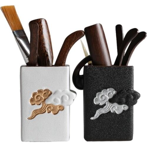 Japan Style Tea Ceremony Accessories Bamboo Vintage Kung Fu Tea Tools Ceramic Travel Tea Sets Hand Made Bamboo Teaspoon
