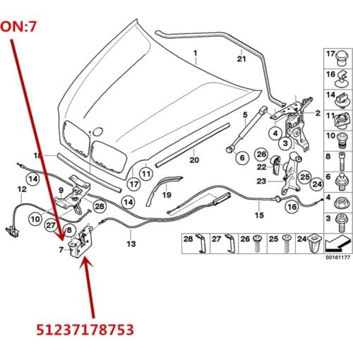 Car Engine cover lock block 2008-2013b mw35I 50I 40I 30I 48I x5 e70 2008-2014 e71 x5M x6 Front cover lock hook lock machine