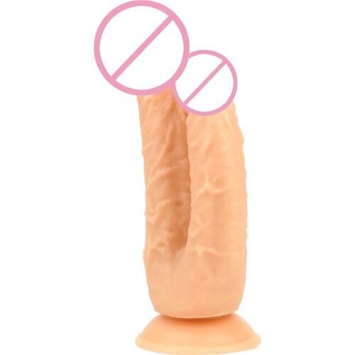 Big Dildos Double Head Sex Toys for Women Dual Ended Dildos With Strong Cup Erotic Dual Head Adult Products