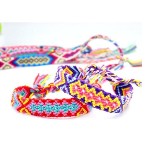 CDC Bohemian Colorful Cotton Rope Chain Charms Bracelet Friendship Chic Girls Hand DZ Weave Boho Yoga Bracelet Femme Dropship