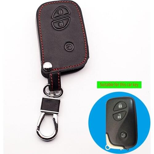High Quality Leather Keychain Key Cover for Lexus es ct 2012 2014 rx270 2011 2013 for BYD 3 buttons Remote Keys Case Car styling