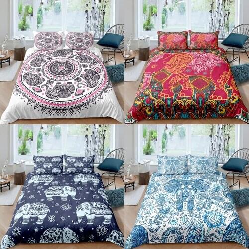 Home Textiles Luxury 3D Elephant Duvet Cover Set Pillowcase 2/3 Pcs Kids Bedding Set AU/EU/UK/US Queen and King Size Bedding