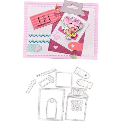 Julyarts Labels Tag Cutting Dies Metal DIY Scrapbooking Heart Farme Craft Metal Cutting Die Set Indexes