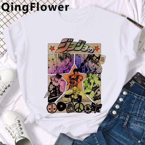 Manga Jojo Bizarre Adventure tshirt men streetwear print tumblr kawaii couple t shirt summer top streetwear