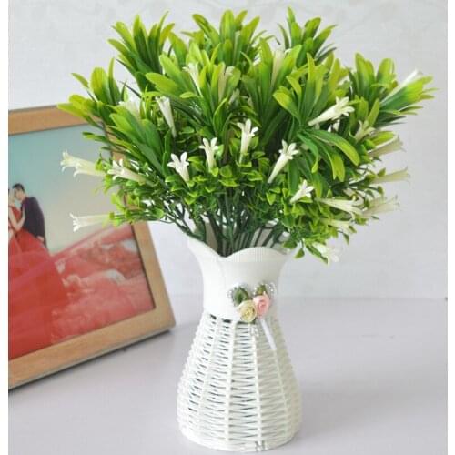 39cm White Lily Home Decor Plastic Flowers Artificial Plant For Garden Living Room Bedroom Balcony Wedding Decoration Fake Plant