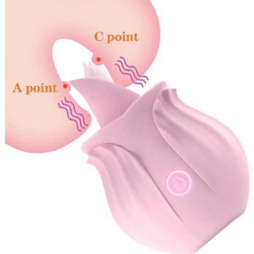 Flower Shape Tongue Licking G Spot Vibrator Nipple Clitoral Stimulation Egg Vibrators Clit Breast Massager Sex Toys for Women